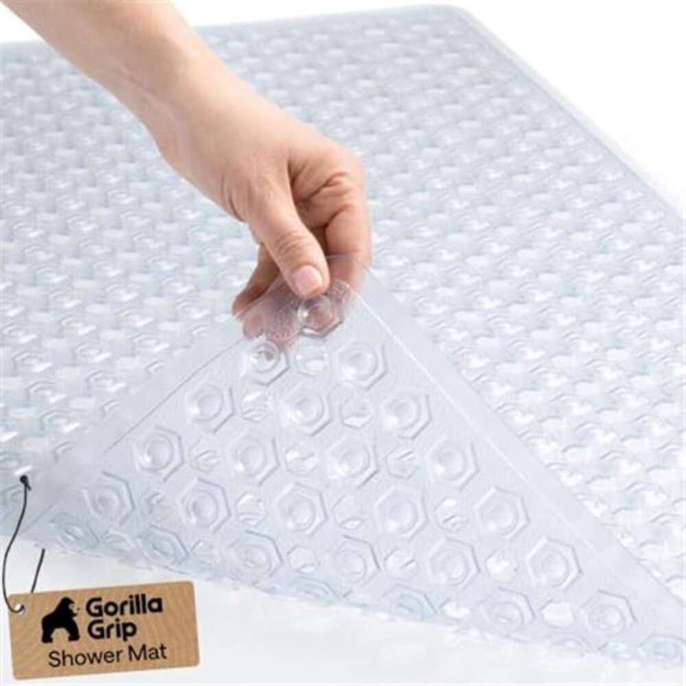 Non Slip Bathtub Mat Shower Floor Mat Suction Cups Drain Holes Machine Washable